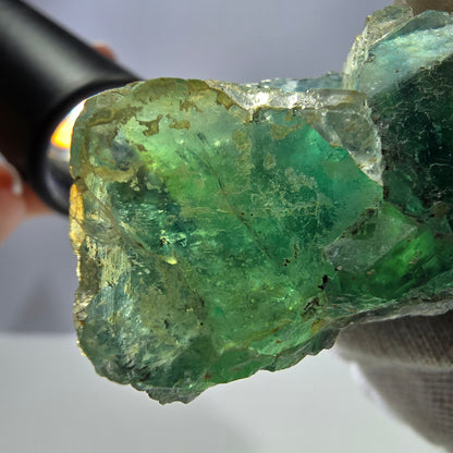 Seltene Phantom Fluorit Würfel Stufe parkettiert grün Okorusu Namibia 68*47*25mm