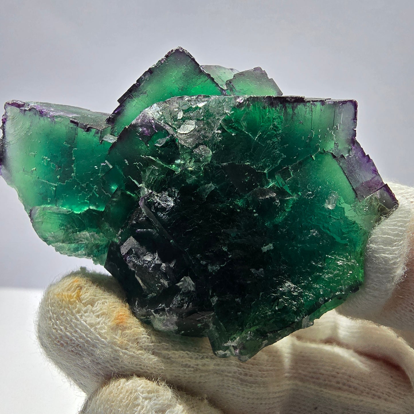 Phantom Fluorit Würfel Stufe parkettiert zonal Okorusu Namibia 63*45*28mm
