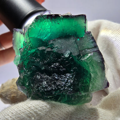 Phantom Fluorit Würfel Stufe parkettiert zonal Okorusu Namibia 63*45*28mm