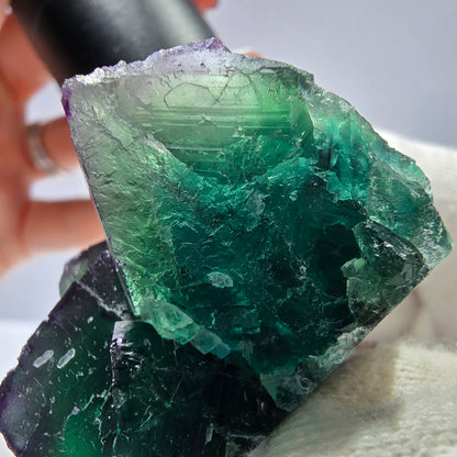 Phantom Fluorit Würfel Stufe parkettiert zonal Okorusu Namibia 63*45*28mm