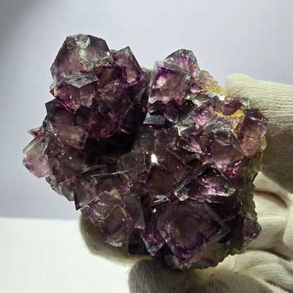 Seltene Phantom Fluorit Würfel Stufe, lila grün Okorusu Namibia 72*50*27mm