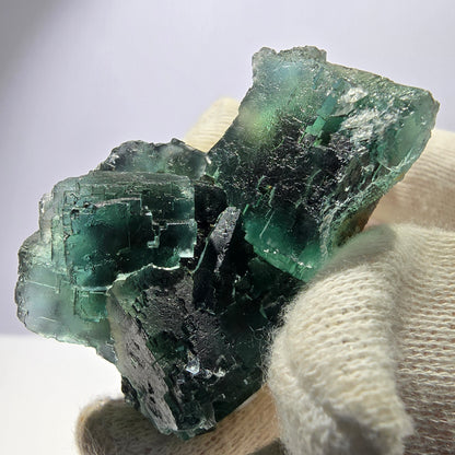 Rare spécimen de cube de fluorite fantôme, parqueté vert Okorusu, Namibie, 47 x 31 x 28 mm 