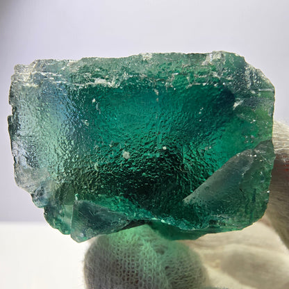 Rare spécimen de cube de fluorite fantôme, parqueté vert Okorusu, Namibie, 36 x 35 x 31 mm 