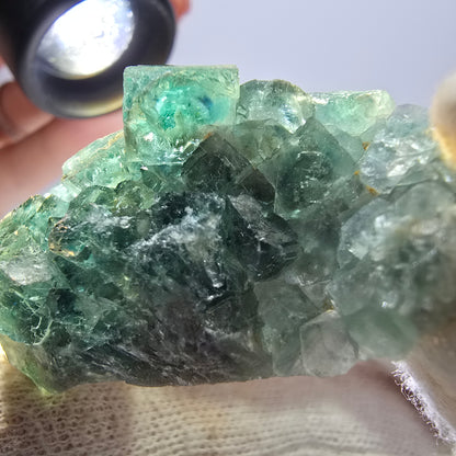 Seltene Phantom Fluorit Würfel Stufe, grün Okorusu Namibia 49*29*16mm