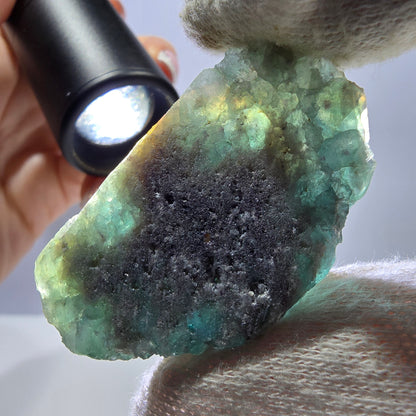 Seltene Phantom Fluorit Würfel Stufe, grün Okorusu Namibia 49*29*16mm