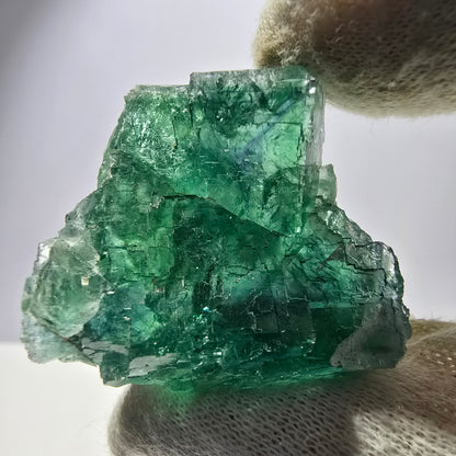 Seltene Phantom Fluorit Würfel Stufe parkettiert grün Okorusu Namibia 47*41*30mm