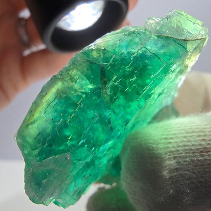 Seltene Phantom Fluorit Würfel Stufe parkettiert grün Okorusu Namibia 47*41*30mm