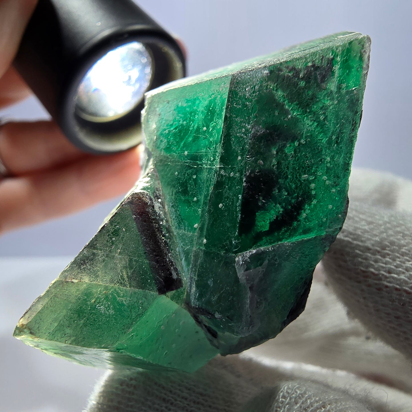Phantom Fluorit Würfel Stufe, hexagonal grün lila Erongo, Namibia 62*41*32mm
