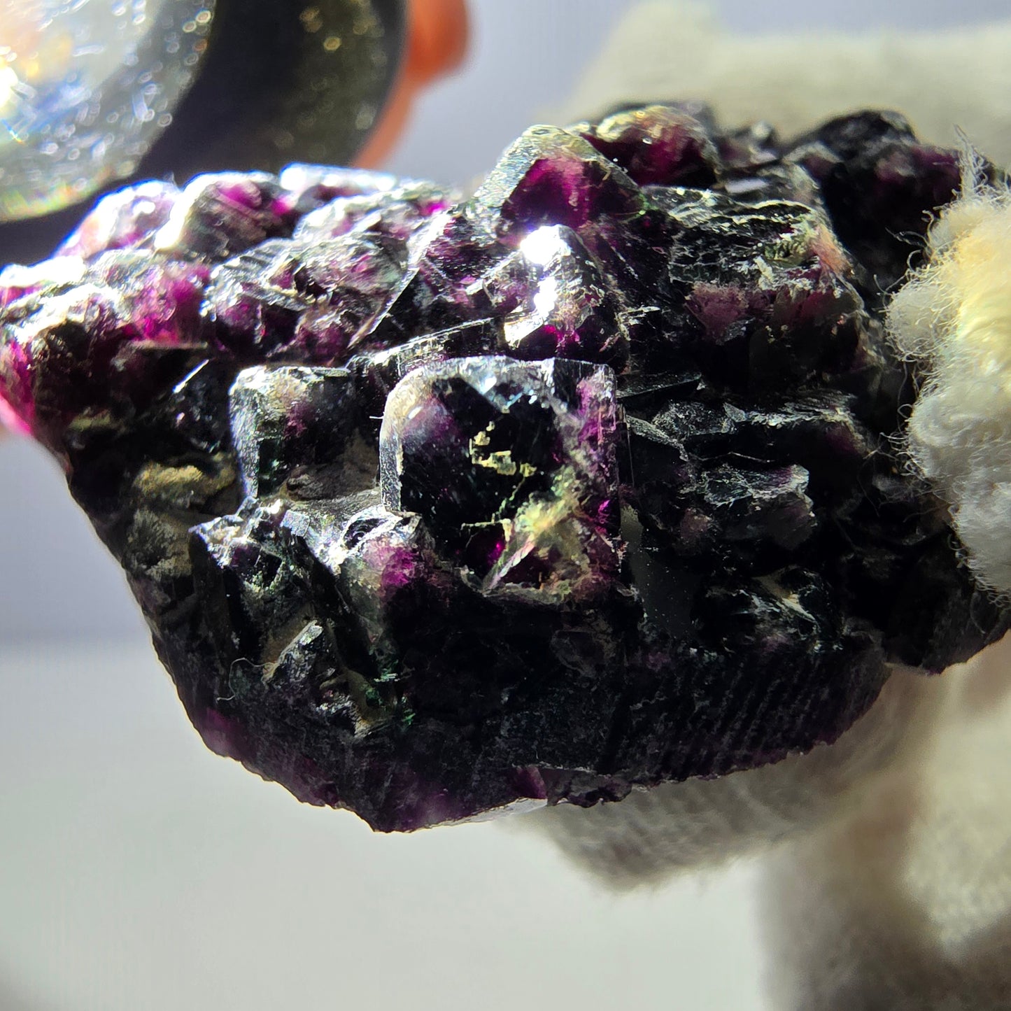 Seltene Phantom Fluorit Würfel Stufe, lila Okorusu, Namibia 41*32*14mm