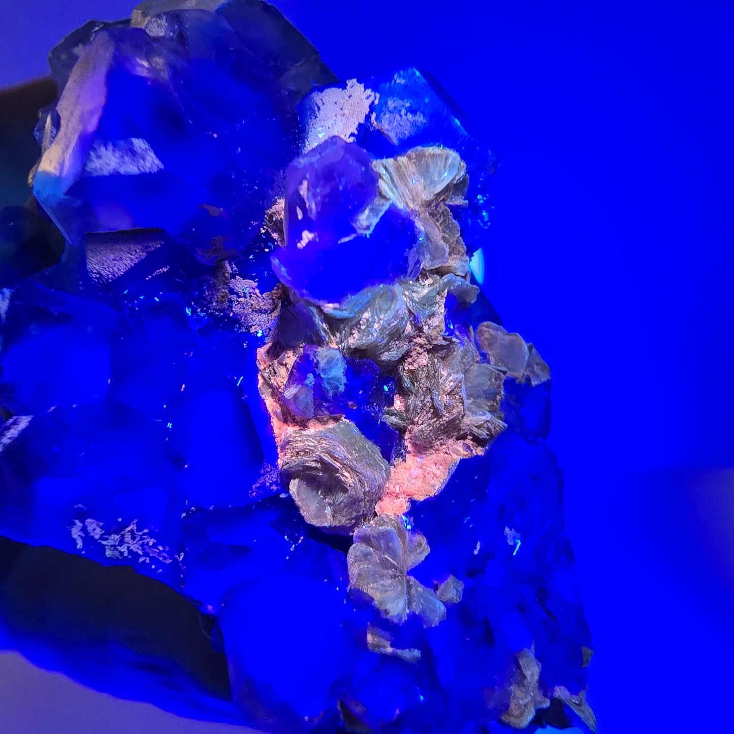 Phantom Fluorit, Hyalit, Muskovit Stufe Erongo, Namibia 52*34*31mm