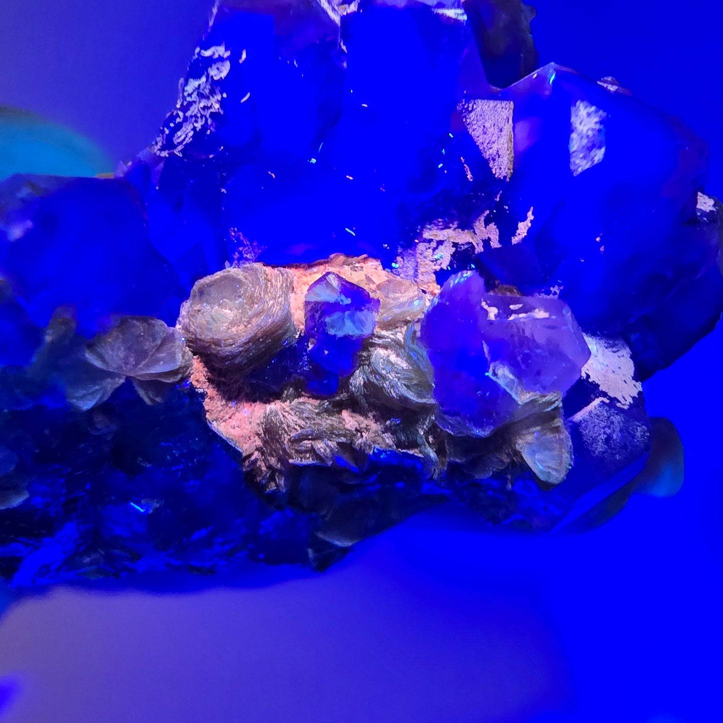 Phantom Fluorit, Hyalit, Muskovit Stufe Erongo, Namibia 52*34*31mm