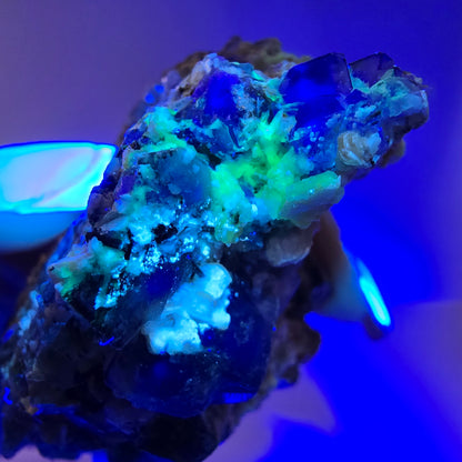 Fluorite fantôme Schörl Tourmaline Muskovite Hyalite Stage Erongo, Namibie 78*45*42mm 