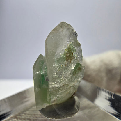Cube de fluorite fantôme, spécimen de quartz fumé, Erongo, Namibie, 19 x 10 x 12 mm 