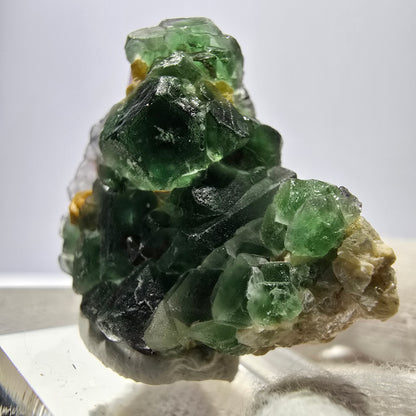 Cube de fluorite fantôme, spécimen hexagonal de tourmaline muscovite Schorl, Erongo, Namibie, 32 x 27 x 19 mm 