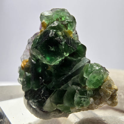 Cube de fluorite fantôme, spécimen hexagonal de tourmaline muscovite Schorl, Erongo, Namibie, 32 x 27 x 19 mm 