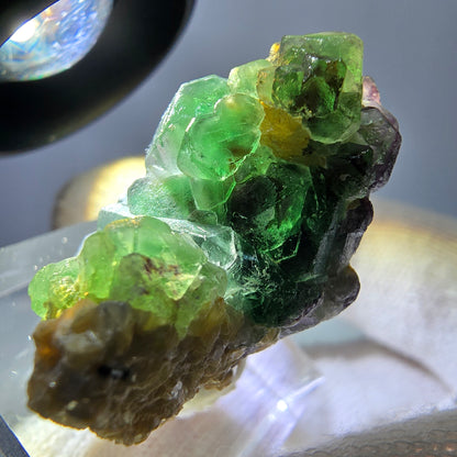 Cube de fluorite fantôme, spécimen hexagonal de tourmaline muscovite Schorl, Erongo, Namibie, 32 x 27 x 19 mm 