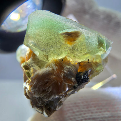 Cube de fluorite fantôme, spécimen hexagonal de tourmaline muscovite Schorl, Erongo, Namibie, 33 x 21 x 19 mm 