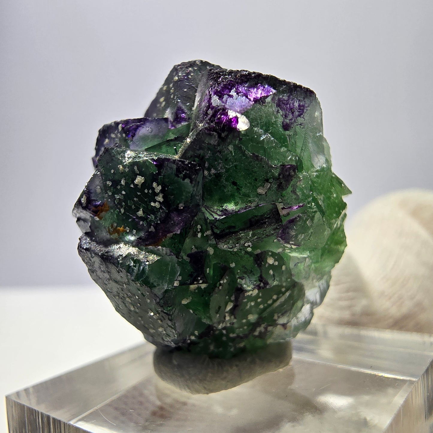 Cube de fluorite fantôme zonal, spécimen de tourmaline Schorl, Erongo, Namibie, 26 x 22 x 18 mm 