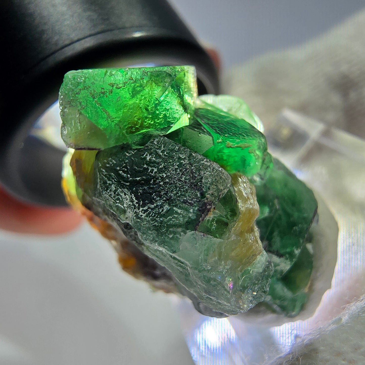 Cube de fluorite fantôme, spécimen de muscovite, Erongo, Namibie, 27 x 25 x 19 mm 