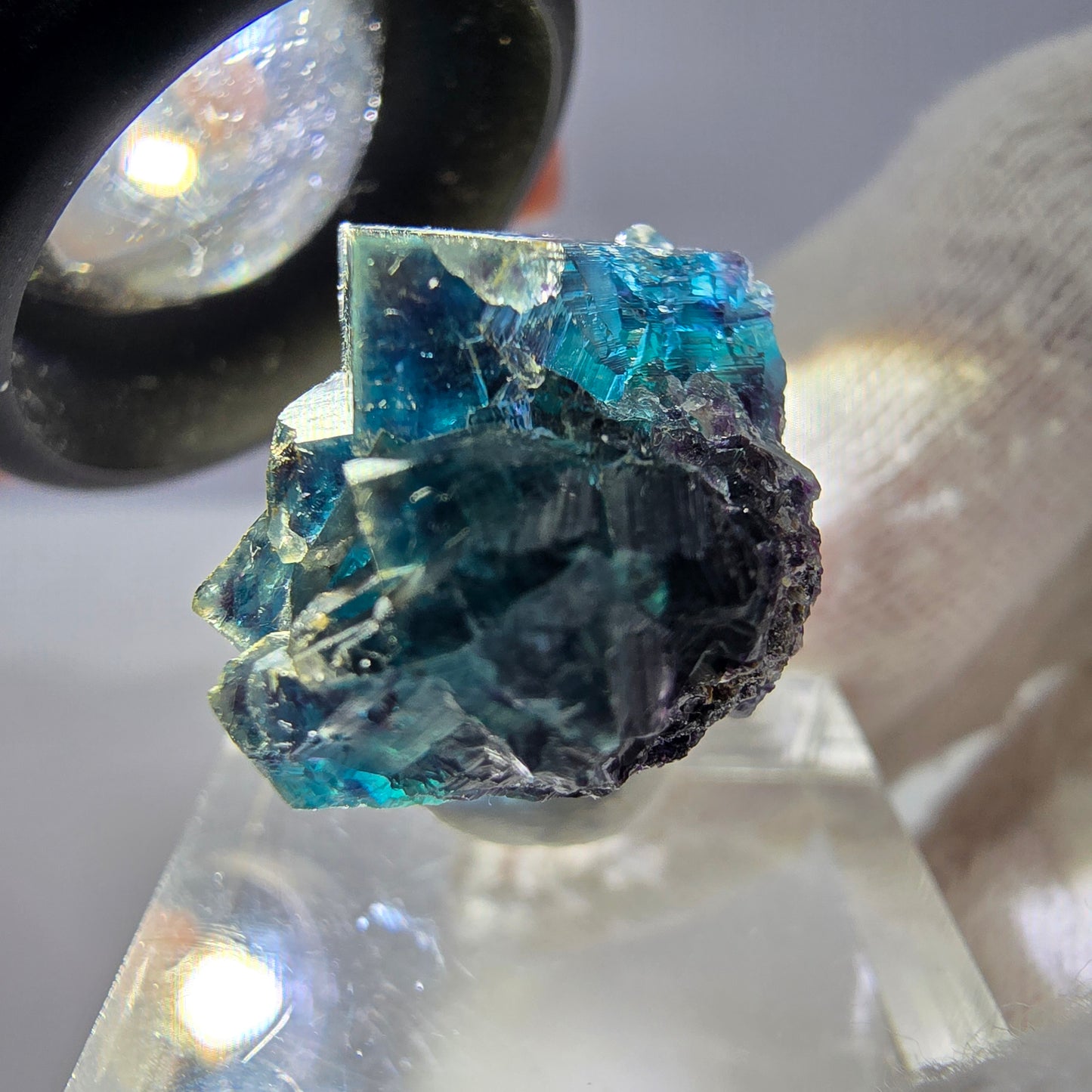 Spécimen de cube de fluorite fantôme, zonal – Nouvelle découverte ! Okorusu, Namibie, 30 x 20 x 17 mm 