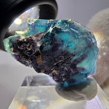 Spécimen de cube de fluorite fantôme, zonal – Nouvelle découverte ! Okorusu, Namibie, 30 x 20 x 17 mm 