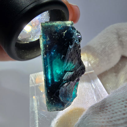 Spécimen de cube de fluorite fantôme, zonal – Nouvelle découverte ! Okorusu, Namibie, 30 x 28 x 14 mm 