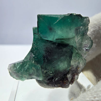 Spécimen zonal de cube de fluorite fantôme, vert violet, Okorusu, Namibie, 30 x 28 x 24 mm 