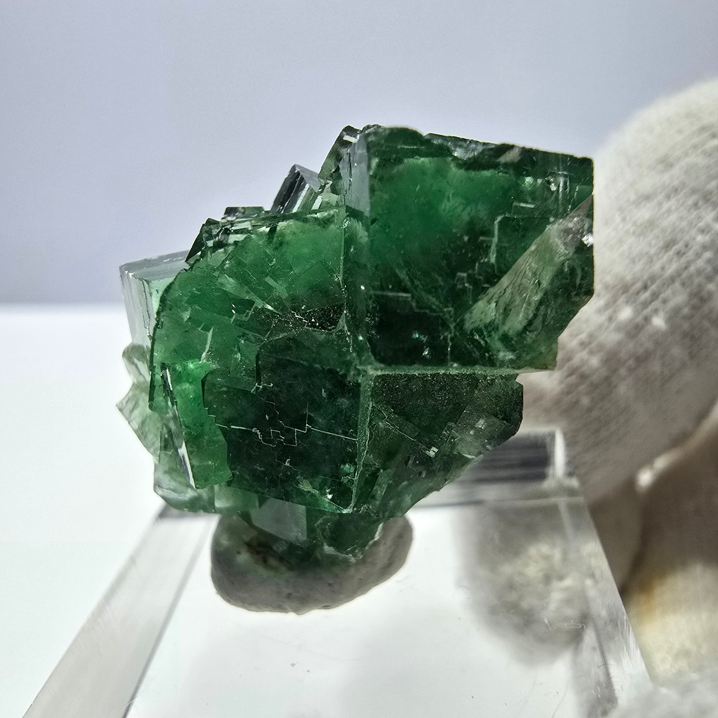 Cube de fluorite fantôme parqueté, vert Okorusu, Namibie 25*21*16mm 