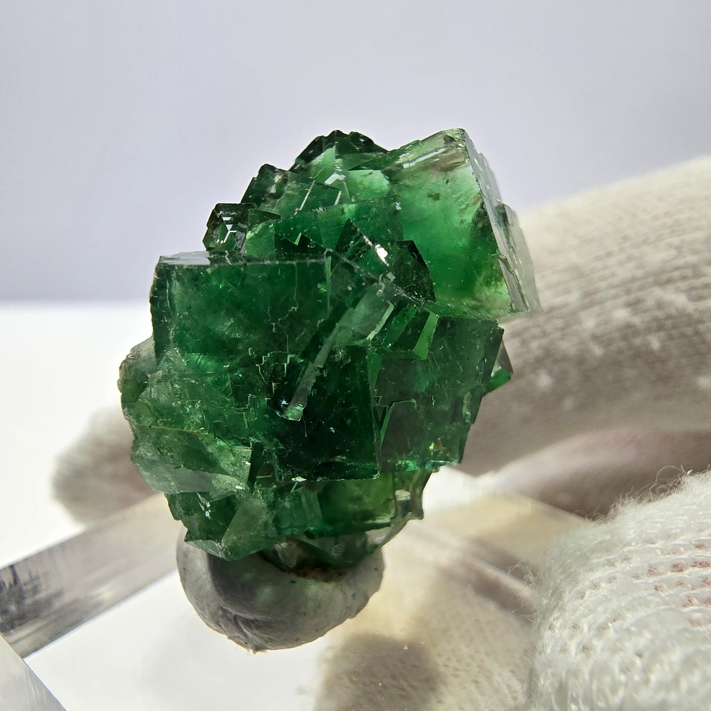 Cube de fluorite fantôme parqueté, vert Okorusu, Namibie 25*21*16mm 