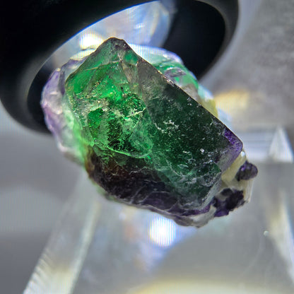 Cube de fluorite fantôme zonal, spécimen de muscovite, Erongo, Namibie, 22 x 20 x 15 mm 