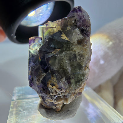 Cube de fluorite fantôme zonal, spécimen d'orthose, Erongo, Namibie, 27 x 26 x 18 mm 
