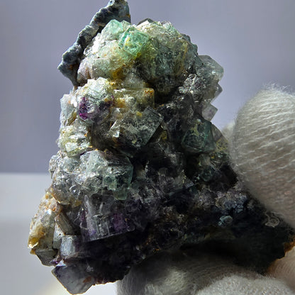 Cube de fluorite fantôme zonal, spécimen d'orthose, Erongo, Namibie, 61 x 50 x 32 mm 