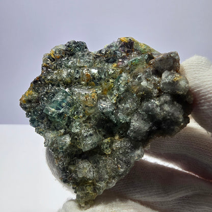 Cubes rares de fluorite fantôme zonale, vert violet, Erongo, Namibie 63*59*18 mm 
