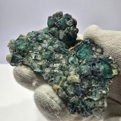 Rares cubes de fluorite fantôme zonaux, vert violet, Erongo, Namibie 75 x 53 x 15 mm 