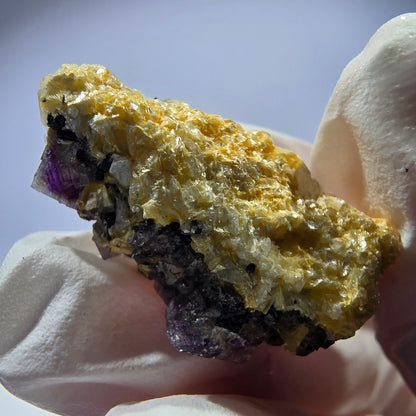 Cubes de fluorite fantôme colorés, spécimen de muscovite, Erongo, Namibie, 27 x 16 x 13 mm 