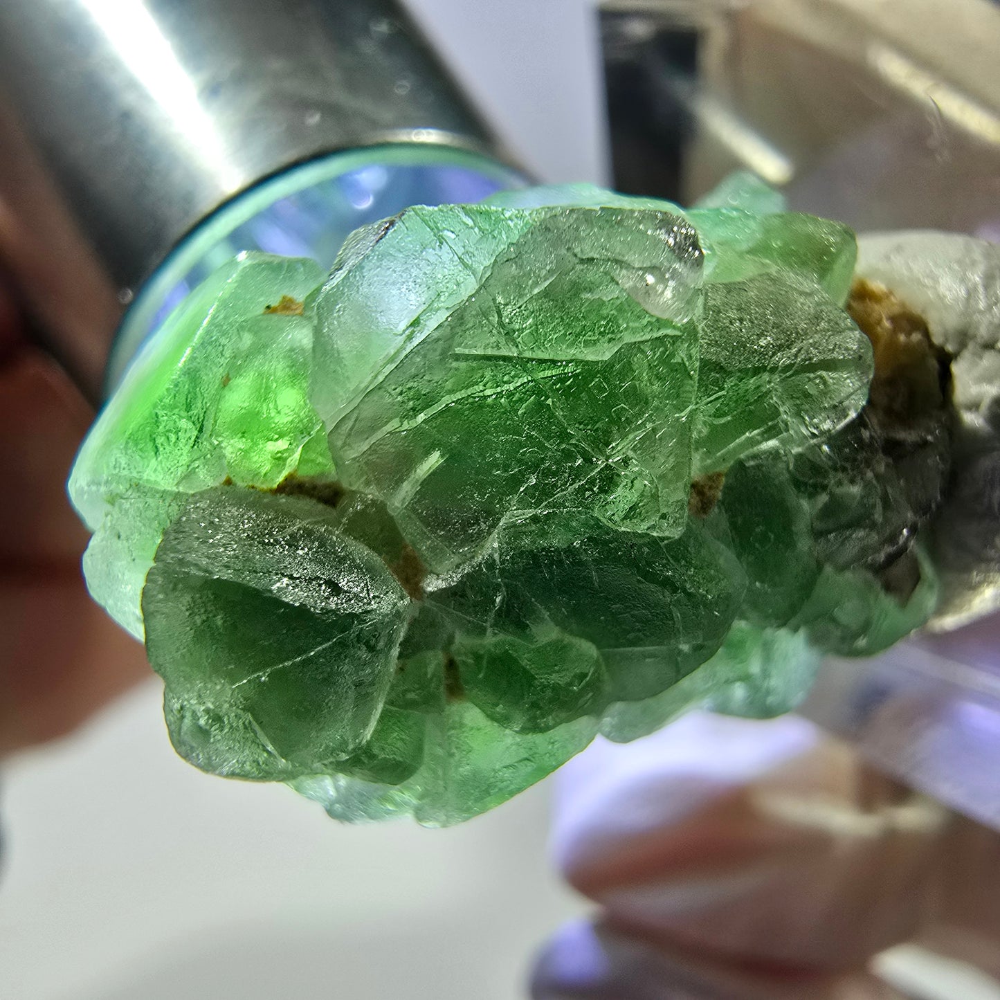 Cube de fluorite fantôme, spécimen de tourmaline Schorl, Erongo, Namibie, 24 x 17 x 16 mm 