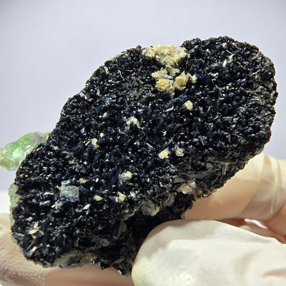 Cube de fluorite fantôme, zonal, muscovite, spécimen de tourmaline Schorl, Erongo, Namibie, 50 x 36 x 36 mm 