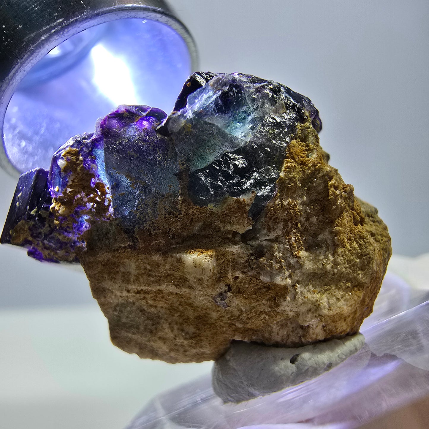 Cube de fluorite fantôme, zonal, spécimen d'orthose, Erongo, Namibie, 27 x 22 x 13 mm 