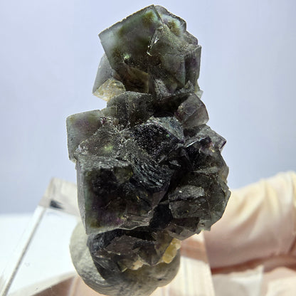 Cubes de fluorite fantôme colorés, spécimen de muscovite, Erongo, Namibie, 33 x 20 x 16 mm 