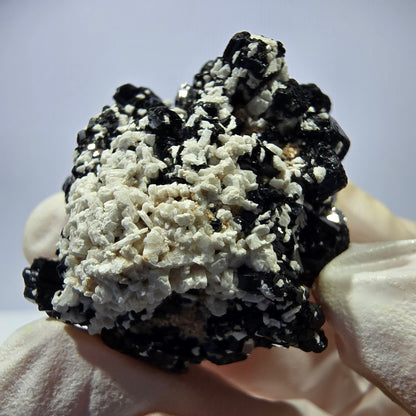 Tourmaline Schorl rare, spécimen d'orthose, Erongo, Namibie, 35 x 21 x 26 mm 