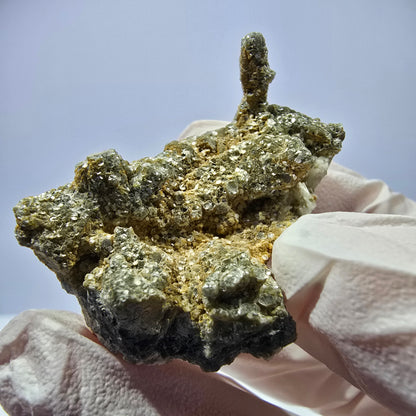 Rare spécimen de muscovite et de tourmaline Schorl, éclat métallique, Erongo, Namibie 40*28*19 mm 