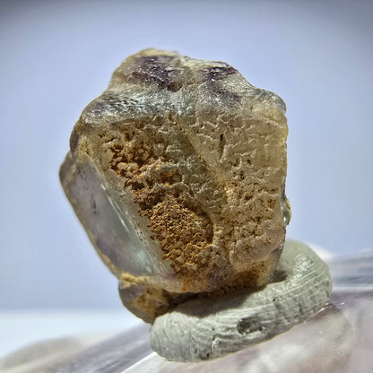 Cube de fluorite fantôme, zonal, spécimen de muscovite, Erongo, Namibie, 20 x 18 x 14 mm 