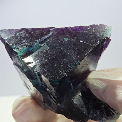 Spécimen de cube de fluorite fantôme vert violet zonal 11:11 Angel Pocket, Namibie 54*38*38mm 