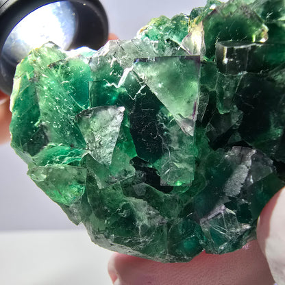 Spécimen de cube de fluorite fantôme parqueté vert violet Okorusu, Namibie 62*44*26mm 