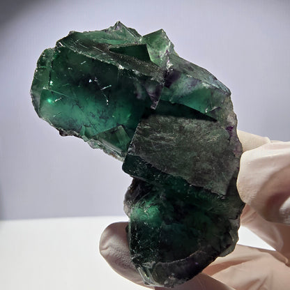 Spécimen de cube de fluorite fantôme parqueté vert violet Okorusu, Namibie 66*42*22mm 