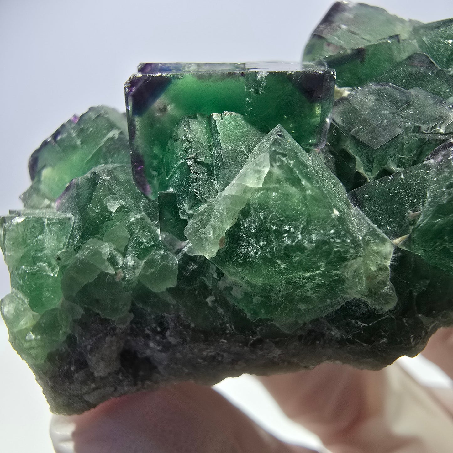 Spécimen de cube de fluorite fantôme, parqueté, zonal Okorusu, Namibie 70*45*26mm 