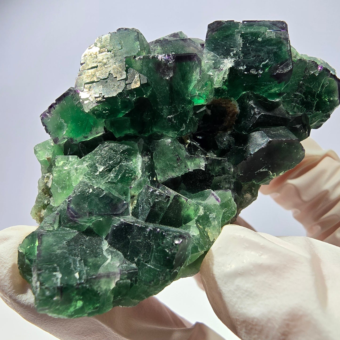 Spécimen de cube de fluorite fantôme, parqueté, zonal Okorusu, Namibie 70*45*26mm 