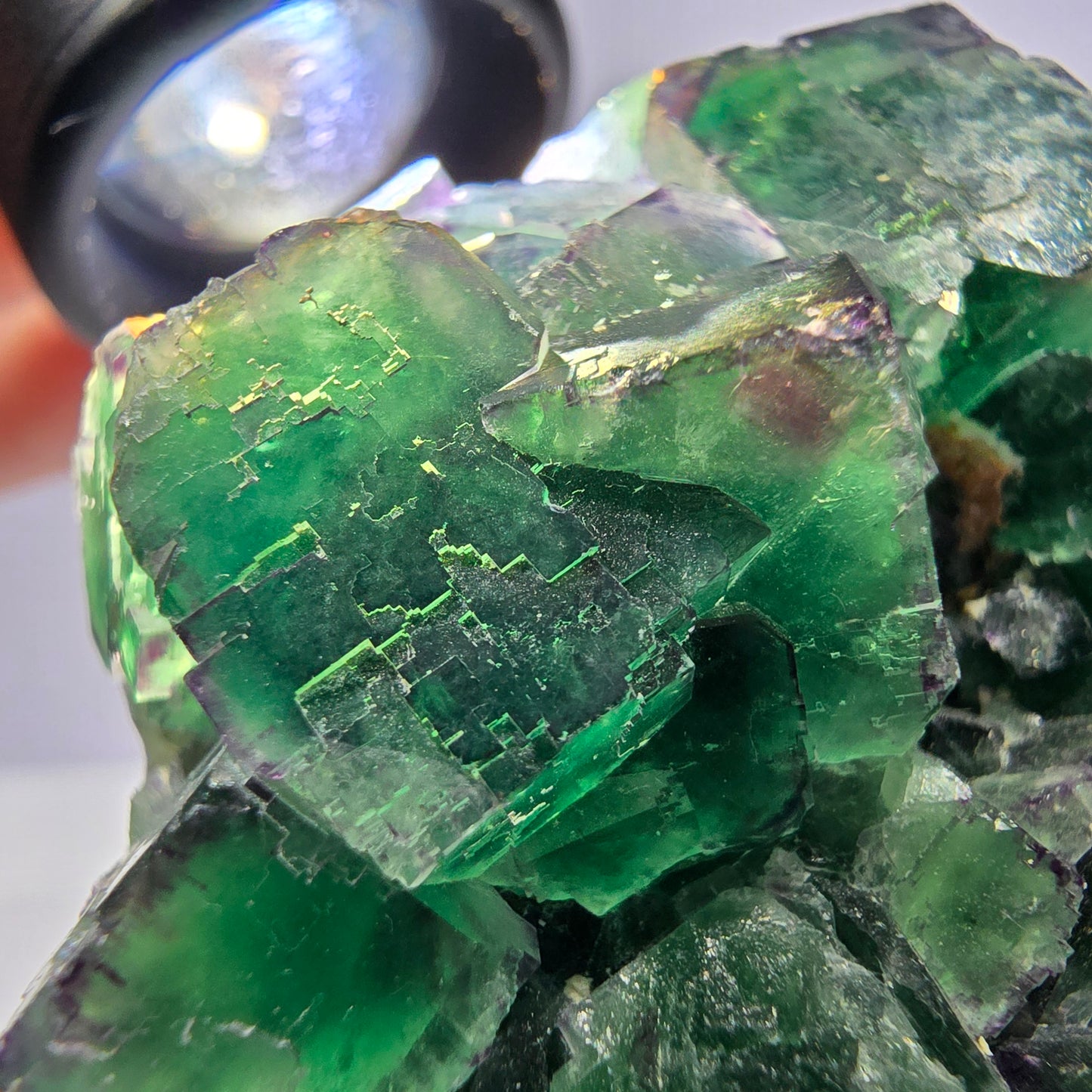Spécimen de cube de fluorite fantôme, parqueté, zonal Okorusu, Namibie 70*45*26mm 