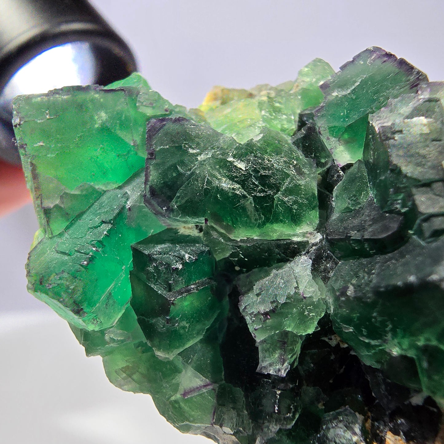 Spécimen de cube de fluorite fantôme, parqueté, zonal Okorusu, Namibie 70*45*26mm 