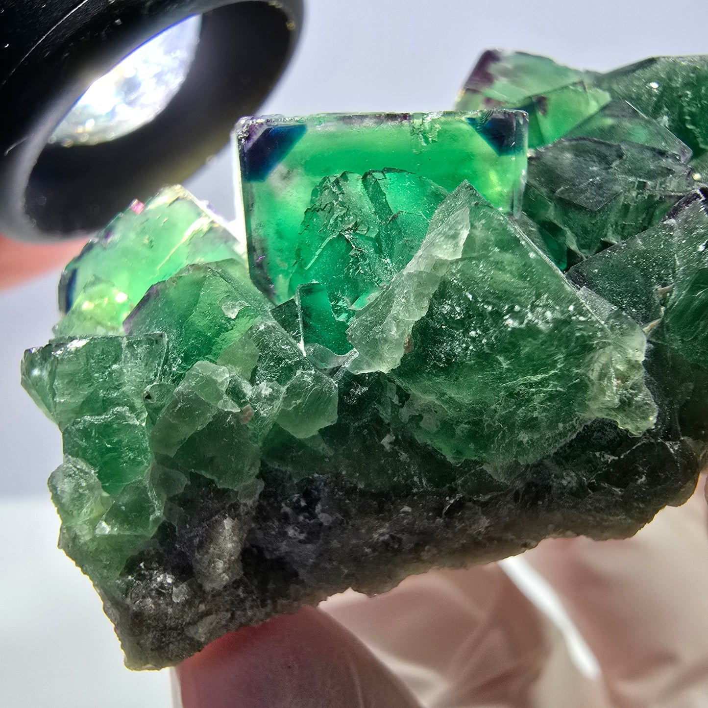 Spécimen de cube de fluorite fantôme, parqueté, zonal Okorusu, Namibie 70*45*26mm 